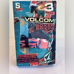 Volcom Mens Performance Boxer Briefs Floral Design 3Pack Underwear Shorts Size S